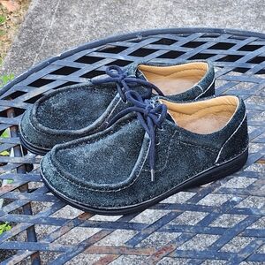 Birkenstock Pasadena‎ Black Suede Lace Up Moc Toe Shoes Women’s 37 / US 6